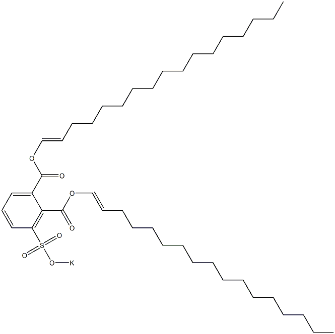 3-(Potassiosulfo)phthalic acid di(1-heptadecenyl) ester Struktur