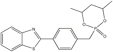 2-[4-(2-Benzothiazolyl)phenylmethyl]-4,6-dimethyl-1,3,2-dioxaphosphorinan-2-one Struktur