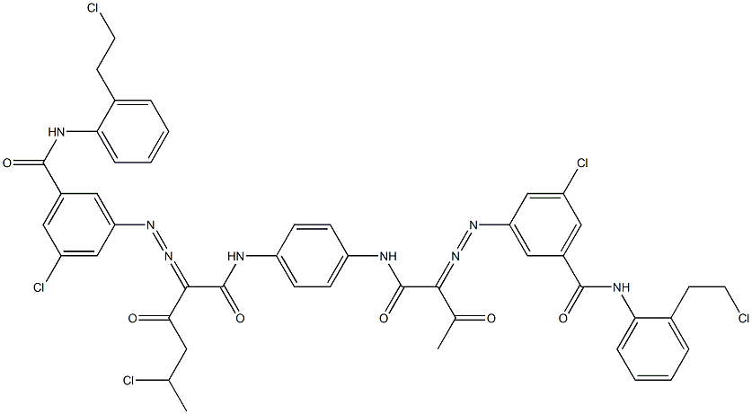 3,3'-[2-(1-Chloroethyl)-1,4-phenylenebis[iminocarbonyl(acetylmethylene)azo]]bis[N-[2-(2-chloroethyl)phenyl]-5-chlorobenzamide] Struktur