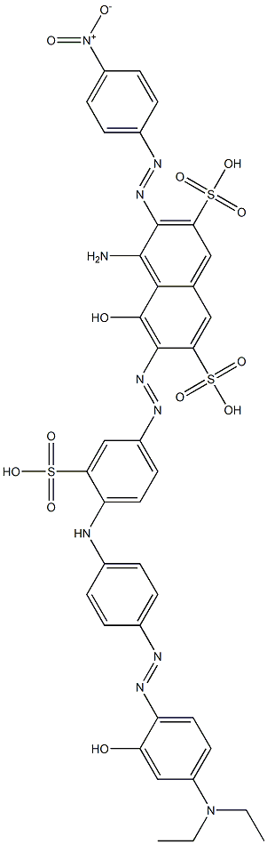 4-Amino-6-[[4-[[4-[[4-(diethylamino)-2-hydroxyphenyl]azo]phenyl]amino]-3-sulfophenyl]azo]-5-hydroxy-3-[(4-nitrophenyl)azo]-2,7-naphthalenedisulfonic acid Struktur