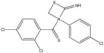 3-(4-Chlorophenyl)-N-[(2,4-dichlorophenyl)thiocarbonyl]-1,3-thiazetidin-2-imine Struktur