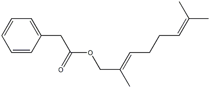 Phenylacetic acid 2,7-dimethyl-2,6-octadienyl ester Struktur