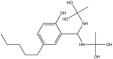 2-[Bis[(1,1-dihydroxyethyl)amino]methyl]-4-pentylphenol Struktur