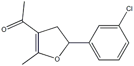 4,5-Dihydro-3-acetyl-2-methyl-5-(3-chlorophenyl)furan Struktur