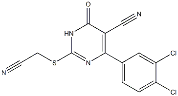 3,4-Dihydro-6-(3,4-dichlorophenyl)-2-[(cyanomethyl)thio]-4-oxopyrimidine-5-carbonitrile Struktur