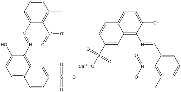 Bis[1-[(3-methyl-2-nitrophenyl)azo]-2-hydroxy-7-naphthalenesulfonic acid]calcium salt Struktur