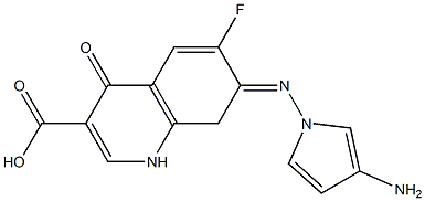 4-Oxo-6-fluoro-7-(3-aminopyrrolizino)-1,4-dihydroquinoline-3-carboxylic acid Struktur