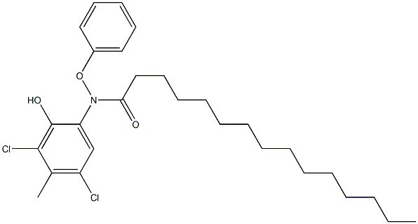 2-(2-Tridecylphenoxyacetylamino)-4,6-dichloro-5-methylphenol Struktur