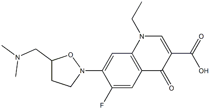 7-[5-(Dimethylaminomethyl)isoxazolidin-2-yl]-1-ethyl-6-fluoro-4-oxo-1,4-dihydroquinoline-3-carboxylic acid Struktur