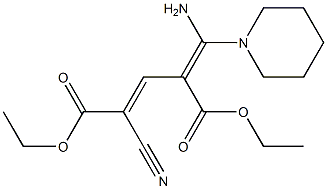 2-Cyano-4-[amino(piperidino)methylene]-2-pentenedioic acid diethyl ester Struktur