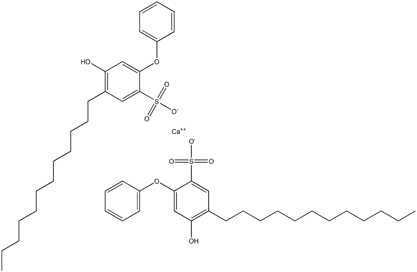 Bis(5-hydroxy-4-dodecyl[oxybisbenzene]-2-sulfonic acid)calcium salt Struktur