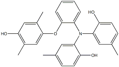 N,N-Bis(2-hydroxy-5-methylphenyl)-2-(4-hydroxy-2,5-dimethylphenoxy)benzenamine Struktur