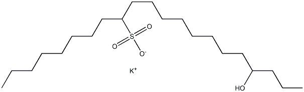 18-Hydroxyhenicosane-9-sulfonic acid potassium salt Struktur