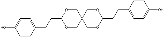 3,9-Bis[2-(4-hydroxyphenyl)ethyl]-2,4,8,10-tetraoxaspiro[5.5]undecane Struktur