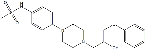 1-[4-[4-(Methylsulfonylamino)phenyl]-1-piperazinyl]-3-phenoxy-2-propanol Struktur