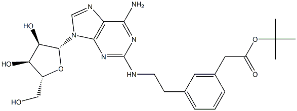 2-[2-[3-[(tert-Butoxycarbonyl)methyl]phenyl]ethylamino]adenosine Struktur