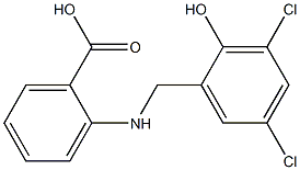 2-[[(2-Hydroxy-3-chloro-5-chlorophenyl)methyl]amino]benzoic acid Struktur