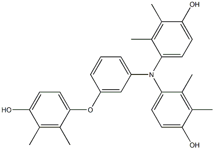 N,N-Bis(4-hydroxy-2,3-dimethylphenyl)-3-(4-hydroxy-2,3-dimethylphenoxy)benzenamine Struktur