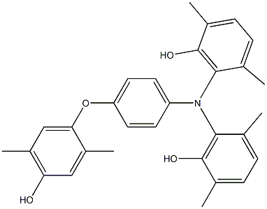 N,N-Bis(6-hydroxy-2,5-dimethylphenyl)-4-(4-hydroxy-2,5-dimethylphenoxy)benzenamine Struktur