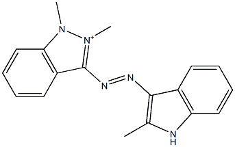 1,2-Dimethyl-3-[(2-methyl-1H-indol-3-yl)azo]-1H-indazol-2-ium Struktur