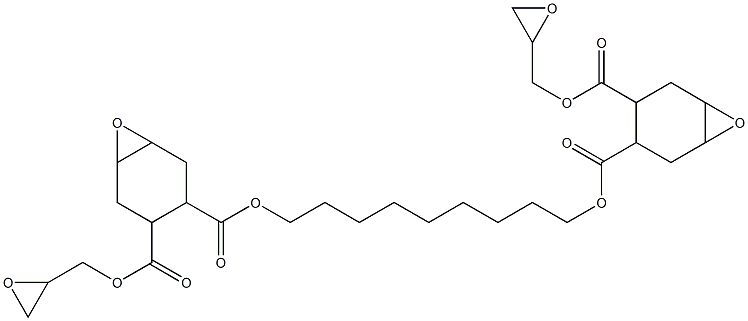 Bis[2-(glycidyloxycarbonyl)-4,5-epoxy-1-cyclohexanecarboxylic acid]1,9-nonanediyl ester Struktur