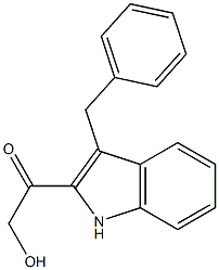 2-Hydroxy-1-(3-benzyl-1H-indol-2-yl)ethanone Struktur