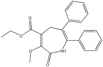 2,5-Dihydro-2-oxo-3-methoxy-6-phenyl-7-phenyl-1H-azepine-4-carboxylic acid ethyl ester Struktur