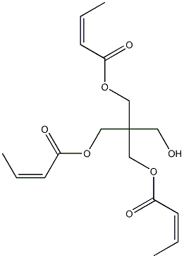 Bisisocrotonic acid 2-hydroxymethyl-2-[(isocrotonoyloxy)methyl]-1,3-propanediyl ester Struktur