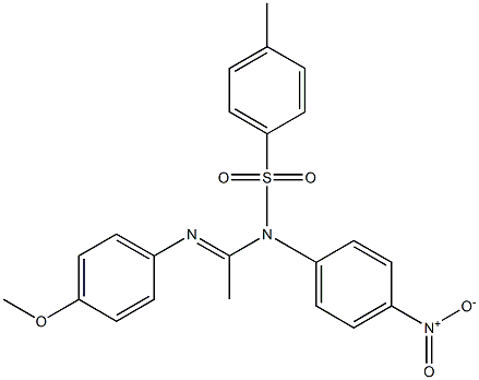 N1-(p-Nitrophenyl)-N1-tosyl-N2-(p-methoxyphenyl)acetamidine Struktur