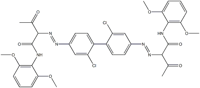 4,4'-Bis[[1-(2,6-dimethoxyphenylamino)-1,3-dioxobutan-2-yl]azo]-2,2'-dichloro-1,1'-biphenyl Struktur