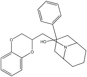 9-(1,4-Benzodioxan-2-ylmethyl)-3-phenyl-9-azabicyclo[3.3.1]nonan-3-ol Struktur