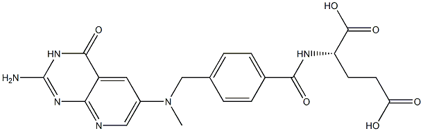 N-[4-[[N-[(2-Amino-3,4-dihydro-4-oxopyrido[2,3-d]pyrimidin)-6-yl](methyl)amino]methyl]benzoyl]-L-glutamic acid Struktur