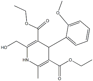 4-(2-Methoxyphenyl)-2-hydroxymethyl-6-methyl-1,4-dihydropyridine-3,5-dicarboxylic acid diethyl ester Struktur