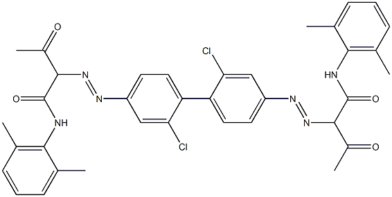 4,4'-Bis[[1-(2,6-dimethylphenylamino)-1,3-dioxobutan-2-yl]azo]-2,2'-dichloro-1,1'-biphenyl Struktur