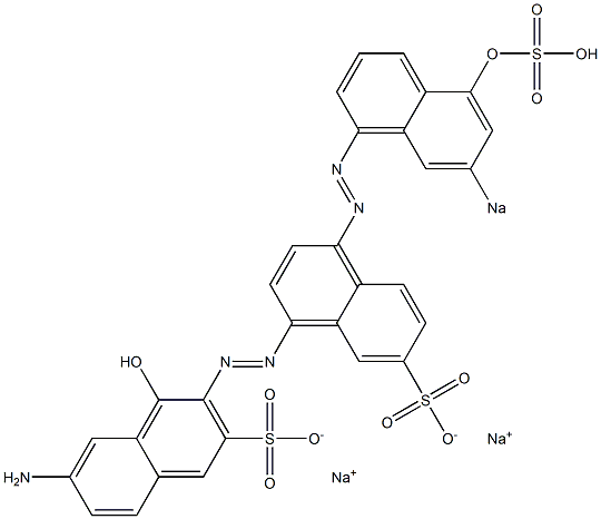 7'-Amino-1'-hydroxy-4-[(5-hydroxy-7-sodiosulfo-1-naphthalenyl)azo][1,2'-azobisnaphthalene]-3',7-disulfonic acid disodium salt Struktur