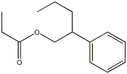 Propanoic acid 2-phenylpentyl ester Struktur