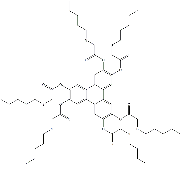 Triphenylene-2,3,6,7,10,11-hexol hexakis[(pentylthio)acetate] Struktur