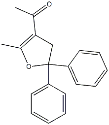 2-Methyl-3-acetyl-5,5-diphenyl-4,5-dihydrofuran Struktur