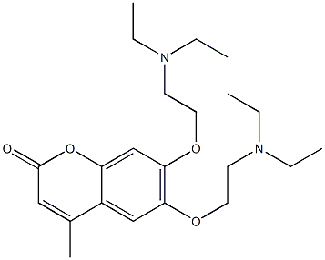 6,7-Bis[2-(diethylamino)ethoxy]-4-methyl-2H-1-benzopyran-2-one Struktur