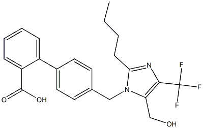 4'-[(2-Butyl-5-hydroxymethyl-4-trifluoromethyl-1H-imidazol-1-yl)methyl]-1,1'-biphenyl-2-carboxylic acid Struktur