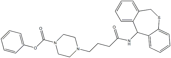 4-[4-Phenoxycarbonyl-1-piperazinyl]-N-[(6,11-dihydrodibenzo[b,e]thiepin)-11-yl]butyramide Struktur