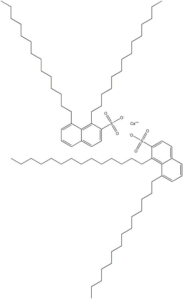 Bis(1,8-ditetradecyl-2-naphthalenesulfonic acid)calcium salt Struktur