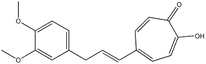 2-Hydroxy-5-[3-(3,4-dimethoxyphenyl)-1-propenyl]cyclohepta-2,4,6-trien-1-one Struktur