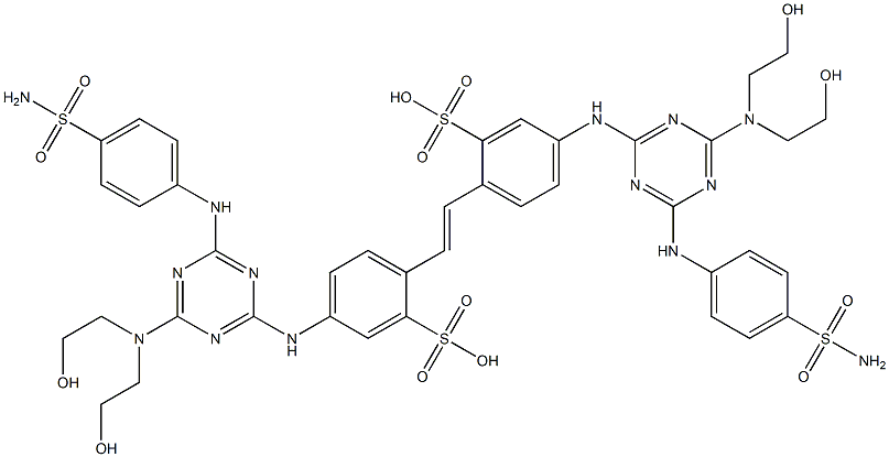 4,4'-Bis[6-(p-sulfamoylphenylamino)-4-[bis(2-hydroxyethyl)amino]-1,3,5-triazin-2-ylamino]-2,2'-stilbenedisulfonic acid Struktur