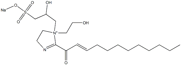 1-(2-Hydroxyethyl)-1-[2-hydroxy-3-(sodiooxysulfonyl)propyl]-2-(2-dodecenoyl)-2-imidazoline-1-ium Struktur