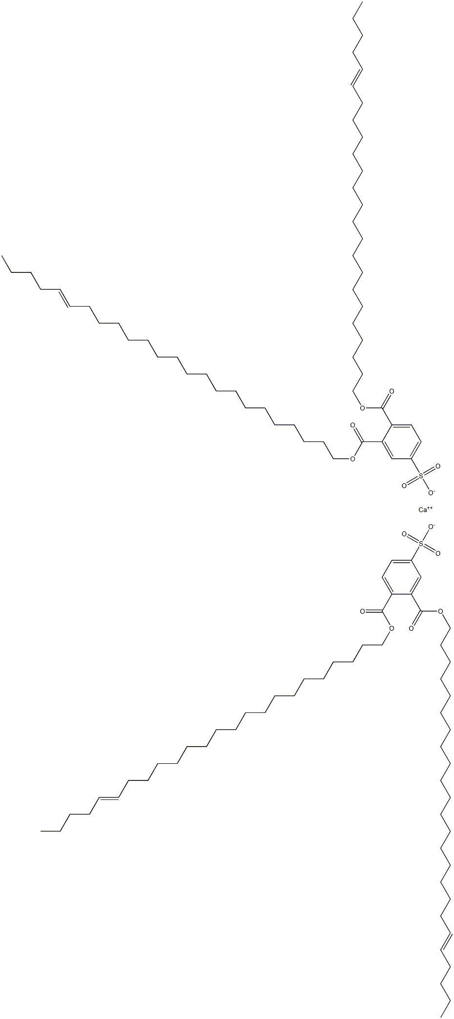 Bis[3,4-di(19-tetracosenyloxycarbonyl)benzenesulfonic acid]calcium salt Struktur