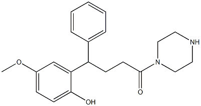 1-[4-(2-Hydroxy-5-methoxyphenyl)-4-phenylbutyryl]piperazine Struktur