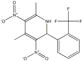 1,2-Dihydro-4,6-dimethyl-3,5-dinitro-2-[2-(trifluoromethyl)phenyl]pyridine Struktur