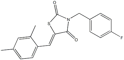 3-(4-Fluorobenzyl)-5-(2,4-dimethylbenzylidene)thiazolidine-2,4-dione Struktur