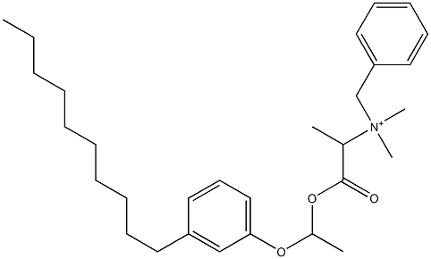 N,N-Dimethyl-N-benzyl-N-[1-[[1-(3-decylphenyloxy)ethyl]oxycarbonyl]ethyl]aminium Struktur